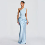Noctéa Satin | One Shoulder Ruched Wedding Guest Dress
