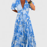 Rosalyn | Romantic Floral V-Neck Dress Pocket Elegance