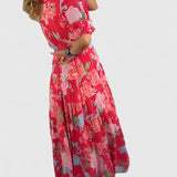 Rosalyn | Romantic Floral V-Neck Dress Pocket Elegance