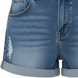 Ravelle | Distressed Denim Hot Pants High Waist Rolled Hem