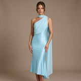 Celestine Amoura | One Shoulder Wedding Guest Midi Dress