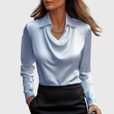 Liora | Pleated Satin Blouse