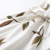 Verdelle | Leaf Print V Neck Summer Dress