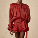 Elaris | Mini Dress Voluminous Sleeves Defined Waist