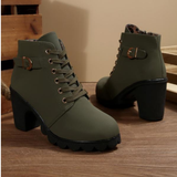 Kaelira | Lace Up Buckle Ankle Boots Stable Chunky Comfort