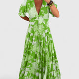 Rosalyn | Romantic Floral V-Neck Dress Pocket Elegance
