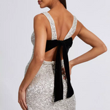 Luminae | Sequin Bow Mini Dress Radiant Statement Elegance