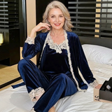 Kristen | Velvet Lace Sleepwear Set