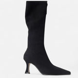 Velour Ascend | Suede Over The Knee Pointed Heel Boots
