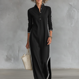 Alvienne | Collar Sweatshirt Maxi Dress Minimal Refined Comfort