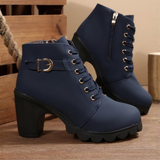 Kaelira | Lace Up Buckle Ankle Boots Stable Chunky Comfort