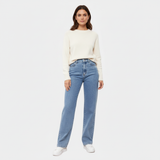 Evarisse | Relaxed Fit Denim Pants High Waisted Straight Wide Leg