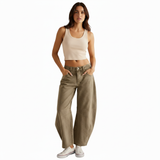 Calivra | Wide Leg Denim Trousers Mid Waist
