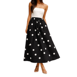 Viviana Monroe | Polkadot Strapless Maxi Dress