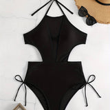 Mirage | Mesh Halter Tie Side One Piece Swimsuit