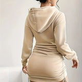 Zivara | Ruched Hoodie Dress