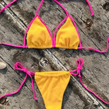 Neon Pulse | Contrast Trim Triangle Tie Bikini Set