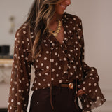 Celestia Monroe | Polka Dot Ruffle Blouse