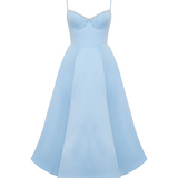 Arabella | Satin Sweetheart Corset Midi Dress