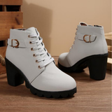 Kaelira | Lace Up Buckle Ankle Boots Stable Chunky Comfort