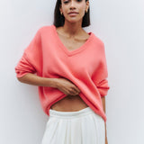 Alina | Relaxed V Neck Knit Sweater