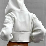 Frostline | Structured Cropped Zip Hoodie with Corset Seams