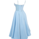 Arabella | Satin Sweetheart Corset Midi Dress