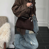 Terra Suede | Soft Suede Shoulder and Crossbody Bag with Zip Closure