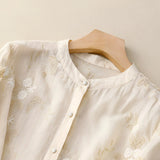 Gina | Embroidered Cotton Top