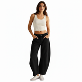Calivra | Wide Leg Denim Trousers Mid Waist