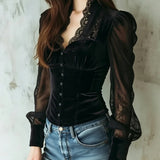 Seleneva | Sculpted Lace Blouse