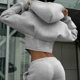 Frostline | Structured Cropped Zip Hoodie with Corset Seams