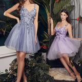 Seraphina Fleur | A-Line Floral Appliqué Cocktail Dress