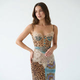 Noir Savannah | Animal Print Cowl Neck Maxi Dress