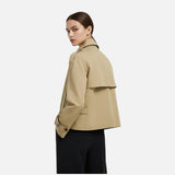 Valmire | Short Trench Coat Double Breasted Belted High Collar