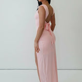Alejandra | Satin Side Slit Maxi Dress