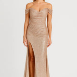 Auréline Celeste | Off Shoulder Sequin Wedding Guest Dress