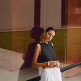 Cirella | Knit Cotton Blend Sleeveless Crop Top