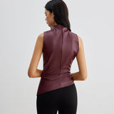Virelisse | Faux Leather Tank Top Sleeveless Collarless Fit