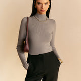 Elvara | Slim Fit Knit Sweater Medium Stretch Long Sleeves