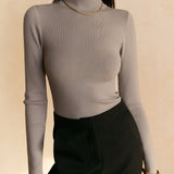 Elvara | Slim Fit Knit Sweater Medium Stretch Long Sleeves