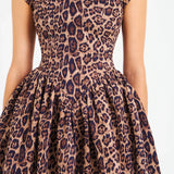 Zafrina | Puffy Dress Cheetah Print
