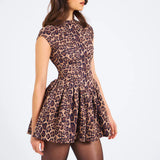 Zafrina | Puffy Dress Cheetah Print