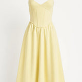Élodie Seraphine | Spaghetti Strap Midi Wedding Guest Dress