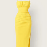 Sorella Vivienne | Yellow Bodycon Midi Dress