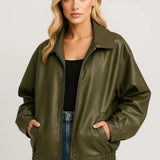 Noémie Ryder | Oversized Faux Leather Jacket
