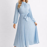 Aurélie Ciel | Light Blue Pleated Midi Dress
