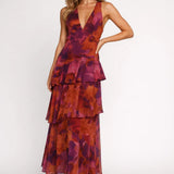 Elowen Soleil | Floral Ruffle Maxi Summer Dress
