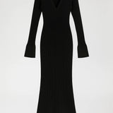 Valérie Noa | Ribbed V Neck Maxi Dress