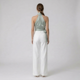 Alvara | Halter Neck Top Sleeveless Waist Belt